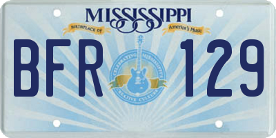 MS license plate BFR129
