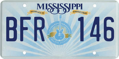 MS license plate BFR146
