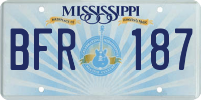 MS license plate BFR187
