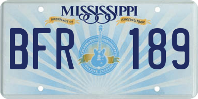 MS license plate BFR189