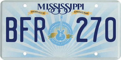 MS license plate BFR270