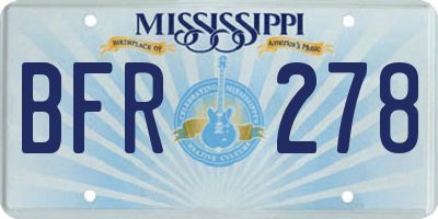 MS license plate BFR278