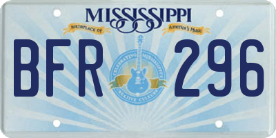 MS license plate BFR296