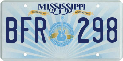 MS license plate BFR298