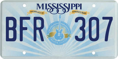 MS license plate BFR307