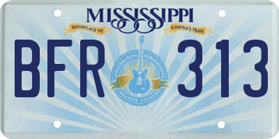 MS license plate BFR313
