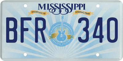 MS license plate BFR340