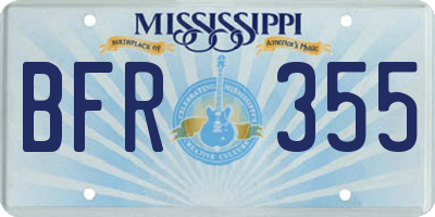 MS license plate BFR355