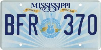 MS license plate BFR370