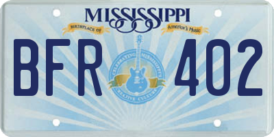 MS license plate BFR402