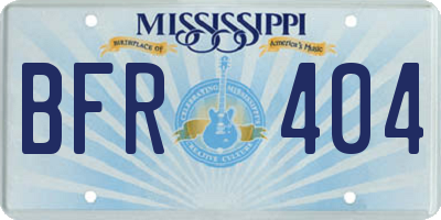 MS license plate BFR404