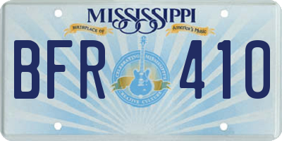MS license plate BFR410