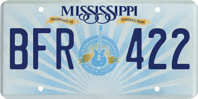 MS license plate BFR422