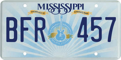 MS license plate BFR457