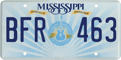 MS license plate BFR463