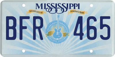 MS license plate BFR465
