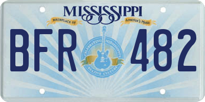 MS license plate BFR482
