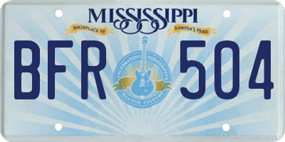 MS license plate BFR504