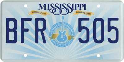 MS license plate BFR505