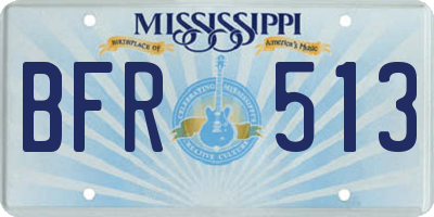 MS license plate BFR513