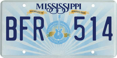 MS license plate BFR514