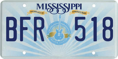 MS license plate BFR518