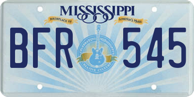 MS license plate BFR545