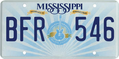 MS license plate BFR546
