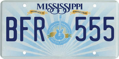 MS license plate BFR555