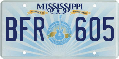 MS license plate BFR605