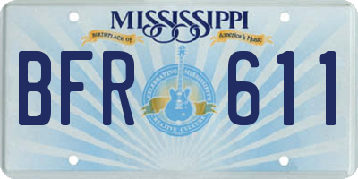 MS license plate BFR611