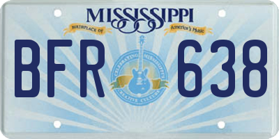 MS license plate BFR638