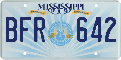 MS license plate BFR642