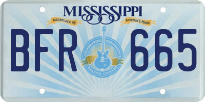 MS license plate BFR665