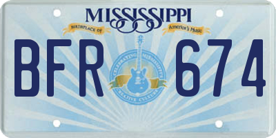 MS license plate BFR674