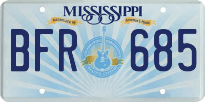 MS license plate BFR685