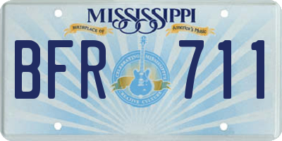 MS license plate BFR711