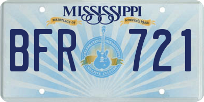 MS license plate BFR721