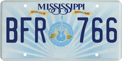 MS license plate BFR766