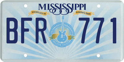 MS license plate BFR771