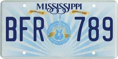 MS license plate BFR789