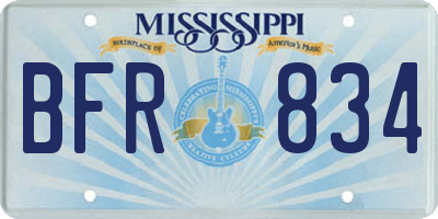 MS license plate BFR834