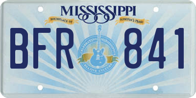 MS license plate BFR841