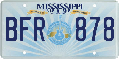 MS license plate BFR878