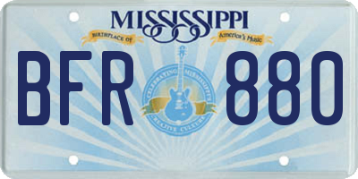 MS license plate BFR880