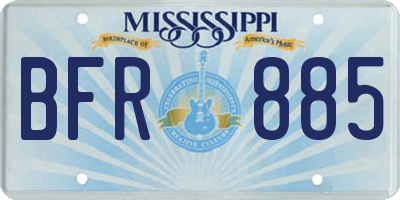 MS license plate BFR885