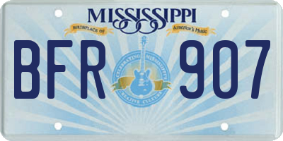 MS license plate BFR907