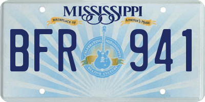 MS license plate BFR941