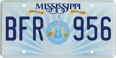 MS license plate BFR956