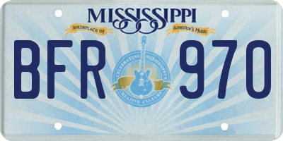 MS license plate BFR970